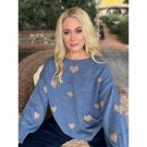 Small heart knit blå thumbnail