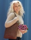 Skinnveske, LEA crossveske med dobbel rem - brun thumbnail