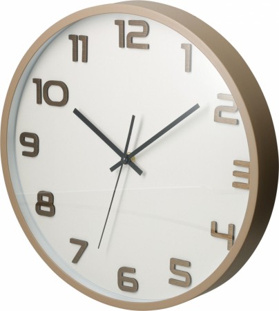 Klokke vegg PP/glass 35cm 2ass  sand Batteri: 1xAA ikke inkl