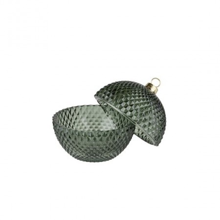 Godteriskål julekule grønn 16x14cm 