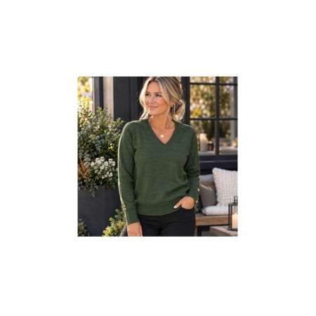 V genser olive