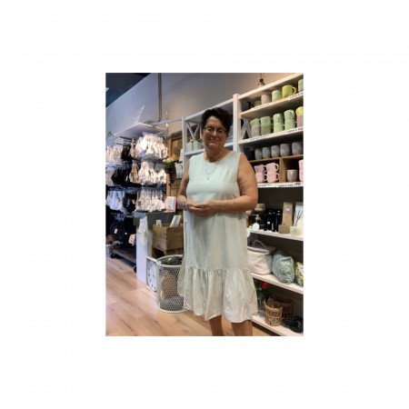 Fie doll strap dress beige 