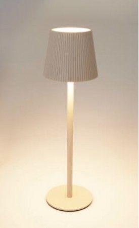 Bordlampe LED sand metall 10,5x36cm Varmhvitt lys, dimbart, opplades via USB 