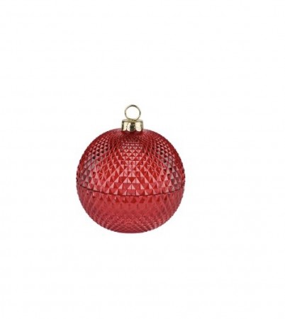 Godteriskål julekule rød  13x11