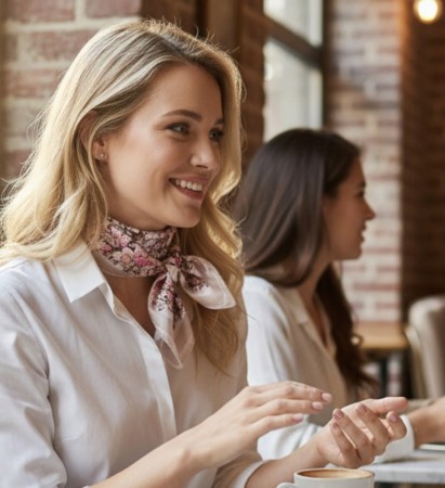 Skjerf gammel rosa 70x70cm