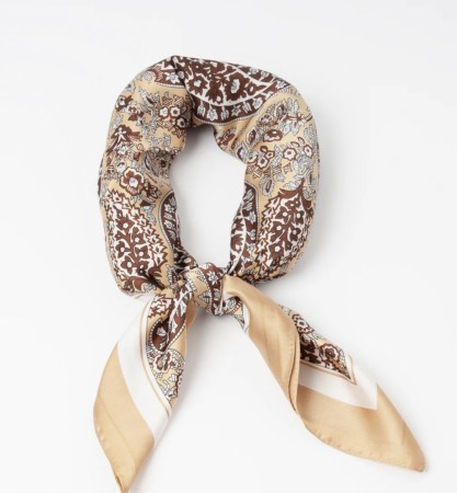 Skjerf 65x65cm brun toner 