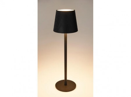 Bordlampe LED svart  metall 10,5x36cm Varmhvitt lys, dimbart, opplades via USB Varenr:126071