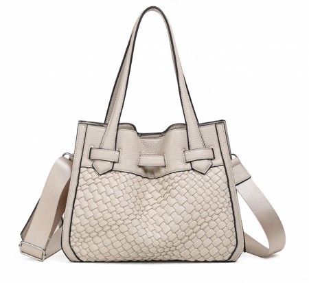 Vesker, FELIN Shopper med flette front - beige