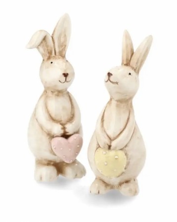 Søteste harepusene  8x7x18cm gult hjerte 