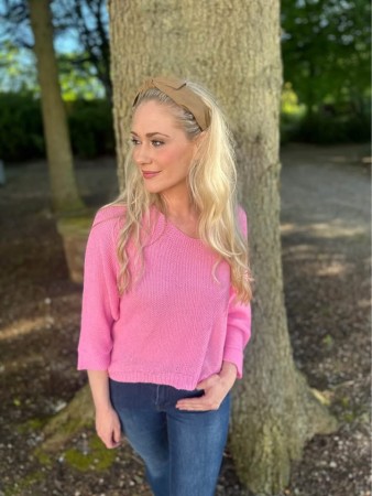 Verona tynn strikket genser rose 