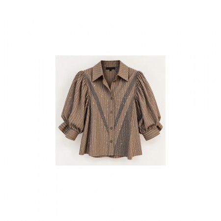 SPARKLING PUFF BLOUSE fango 