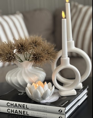 Vango lysestaker sett pris off white 