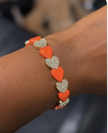 Armbånd orange hjerter 