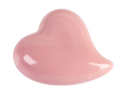 Hjerte porselen rosa 6x7x3cm