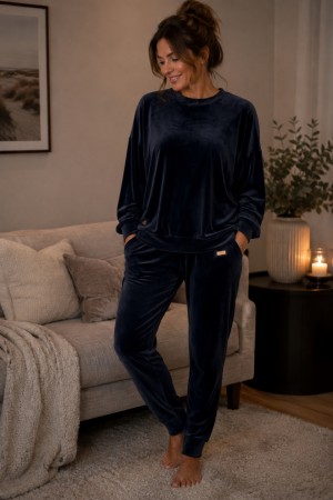 Kosedress med rund hals marine