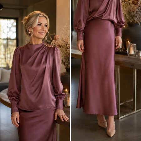 Satin skjørt lyng