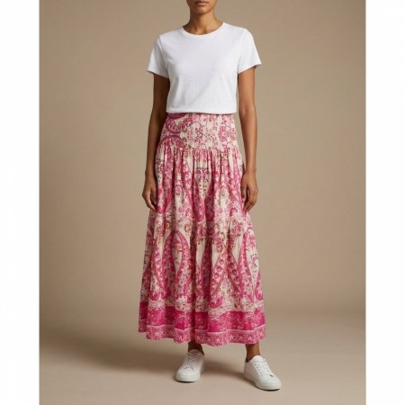 Bella big pasley skjørt rosa