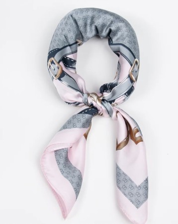 Skjerf 65x65cm rosa m lenker 