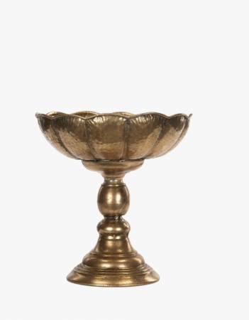 Skål på fot gull brun 