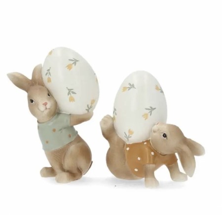 Kanin med egg 11x6x12cm venstre